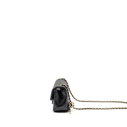 Chanel Pearl Crush Mini Rectangular Lambskin Black LGHW (Microchip)