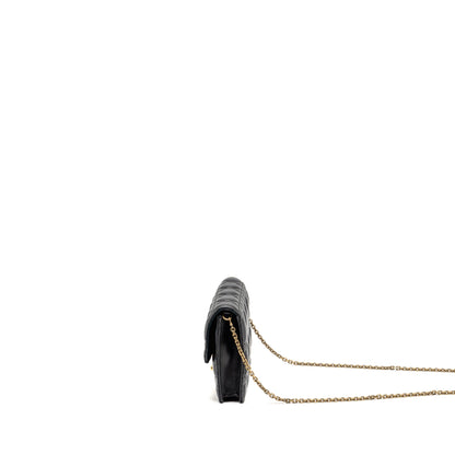 Dior Dioraddict Wallet on Chain Cannage Leather Black
