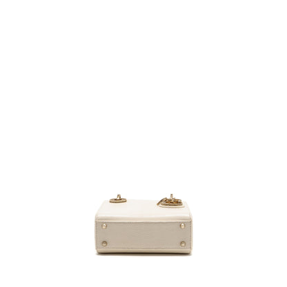 Dior Mini Lady Dior Lizard with Crystal White