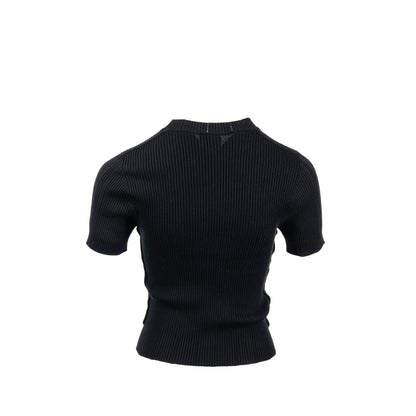 Chanel Size 34 CC logo top Cotton black