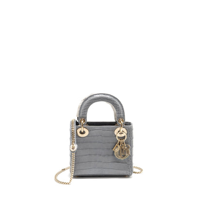 Dior Mini Lady Dior alligator mississippiensis grey