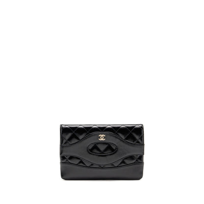 Chanel 24s MINI 31 Clutch Bag shiny Lambskin Black LGHW (Microchip)