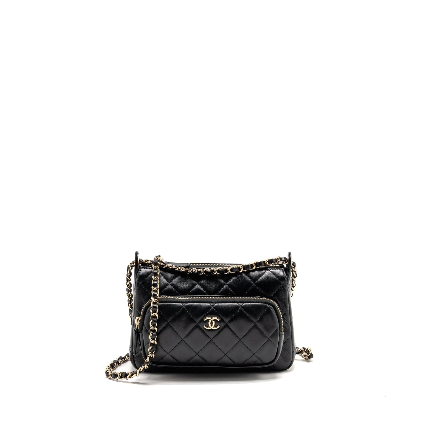 Chanel 25c Camera Bag Lambskin Black LGHW (microchip)
