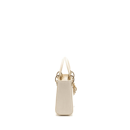 Dior Mini Lady Dior Lizard with Crystal White