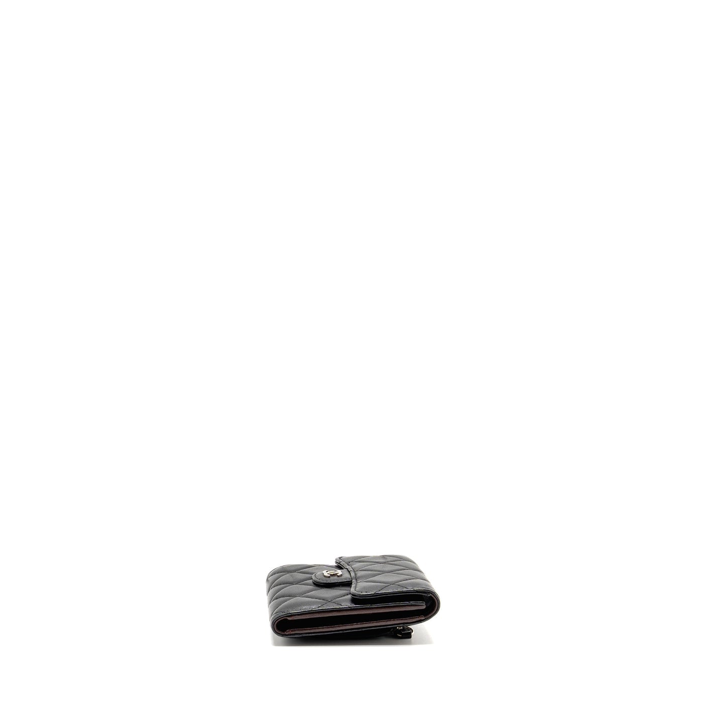 Chanel Small Classic Flap Wallet Lambskin Black SHW