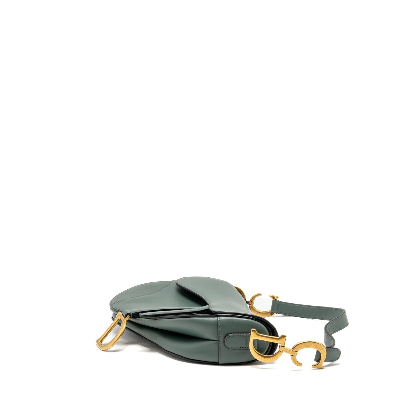 Dior Medium Saddle Purse Calfskin Dark Green