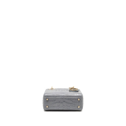 Dior Mini Lady Dior alligator mississippiensis grey