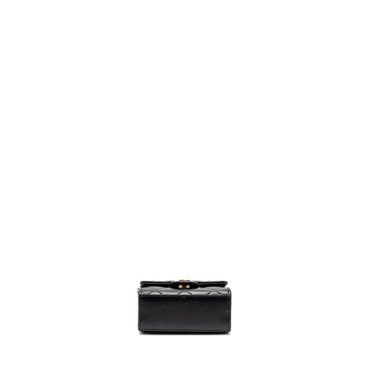 Chanel Detailed Top Handle Mini Clutch with Chain Lambskin Black LGHW (Microchip)