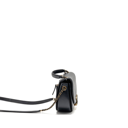 Chanel Small Coco Curve Flap Bag Shiny Goatskin/Calfskin Black GHW