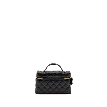 Chanel 25p CC Top Handle Vanity Bag Caviar Black LGHW(microchip)