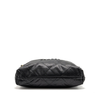 Chanel Medium 22 Bag Black Letter Caviar Black GHW (Microchip)