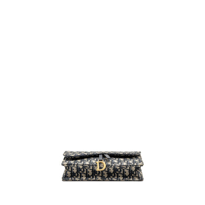 Saddle Pouch Dior Oblique Canvas Blue