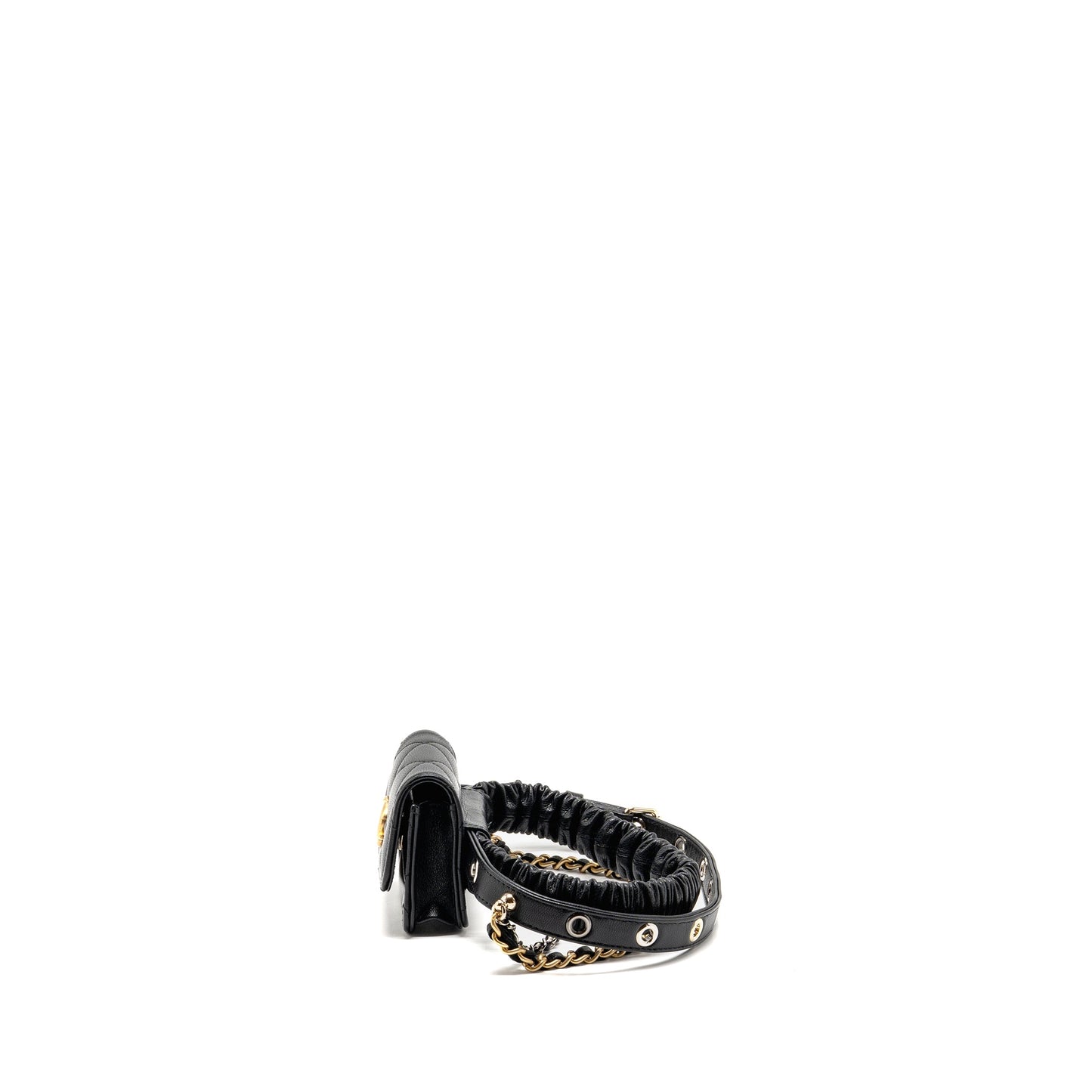 Chanel 22C AirPods Case Lambskin Black Multicolour Hardware