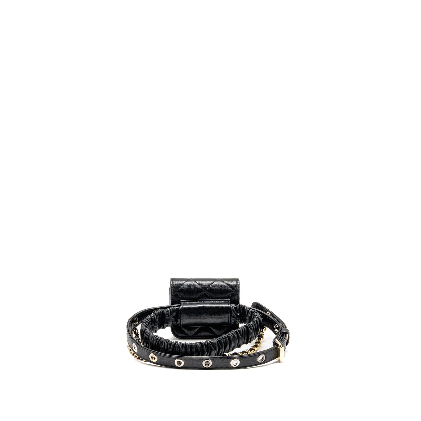Chanel 22C AirPods Case Lambskin Black Multicolour Hardware