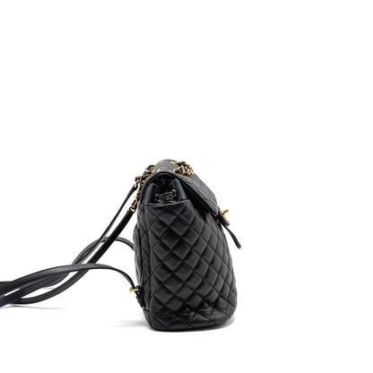 Chanel Small Urban Spirit Quilted Backpack Calfskin Black GHW