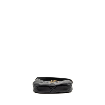 Chanel 19 crossbody hobo lambskin black multicolour hardware (microchip)