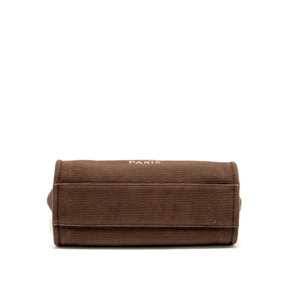 Chanel Deauville tote bag canvas dark brown LGHW (microchip)
