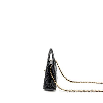 Chanel 25A Mini Kelly Shopping Tote Bag Lambskin Black GHW (microchip)