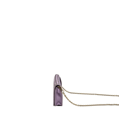 Bottega Veneta Intrecciato Wallet On Chain Leather Purple/Grey