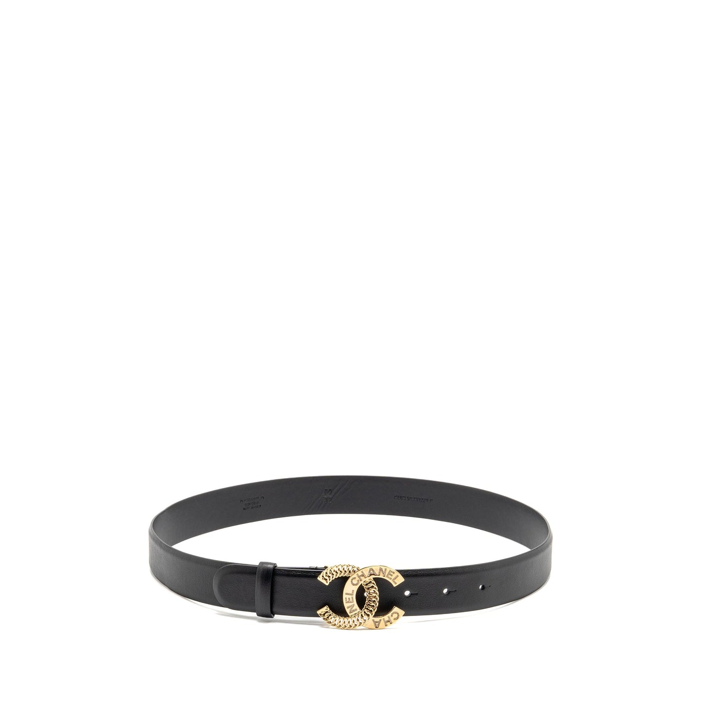 Chanel Size 80 Detailed CC Belt Leather/Crystal LGHW