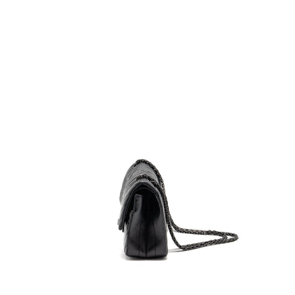 Chanel Small 2.55 Reissue Double Flap Bag Chevron Aged Calfskin So Black