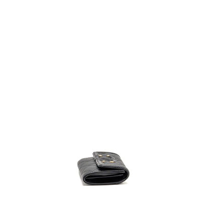 Chanel CC Filigree quilted flap card holder caviar black GHW