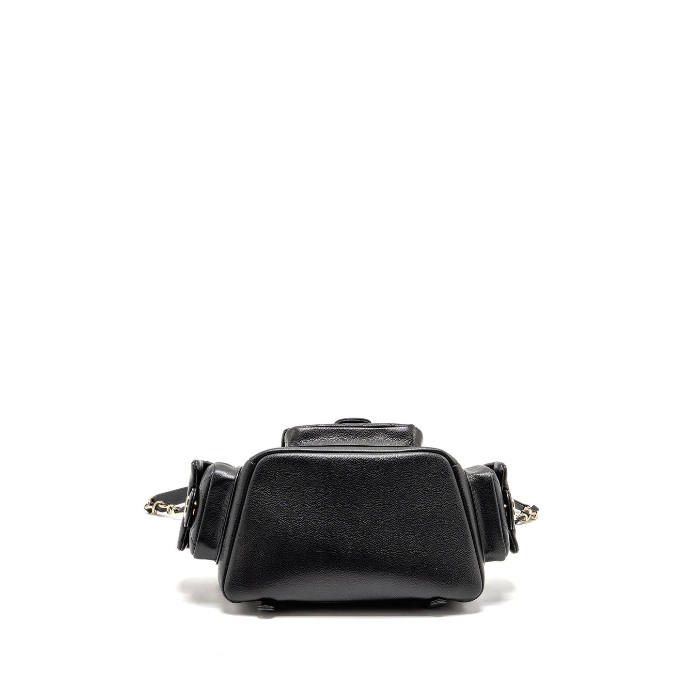 Chanel Triple Pocket Backpack Caviar Black LGHW (Microchip)