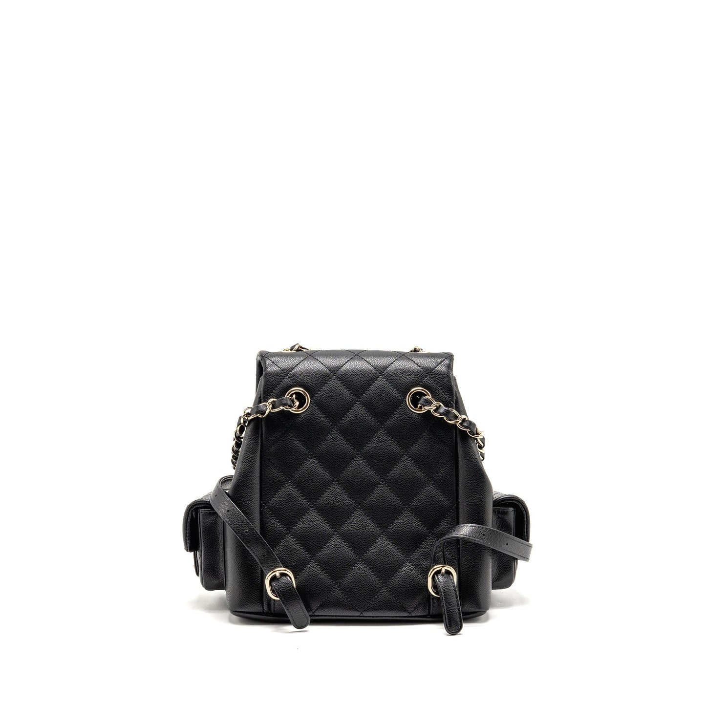 Chanel Triple Pocket Backpack Caviar Black LGHW (Microchip)