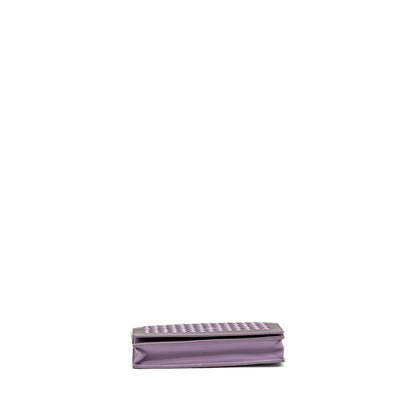 Bottega Veneta Intrecciato Wallet On Chain Leather Purple/Grey