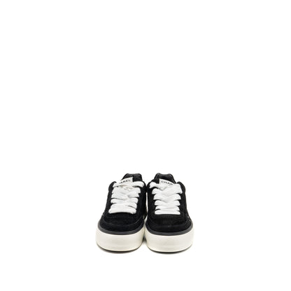 Chanel Size 37.5 23B CC Logo Sneakers Suede Calfskin Black