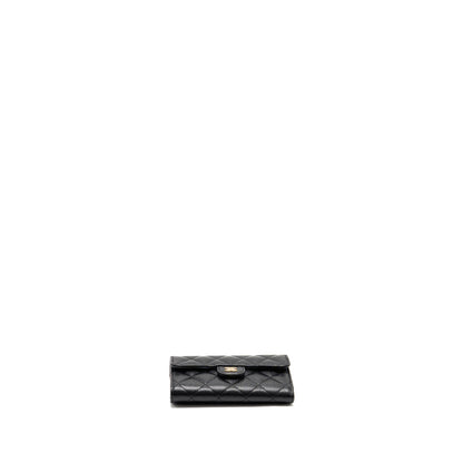 Chanel medium classic flap compact wallet caviar black GHW(microchip)