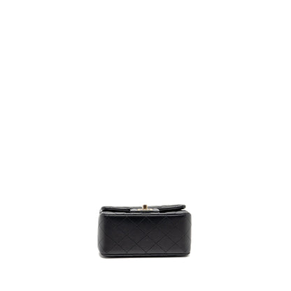 Chanel Classic mini square flap bag lambskin black LGHW (Microchip)