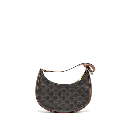 Celine Ava Purse Triomphe Canvas/ Calfskin Tan
