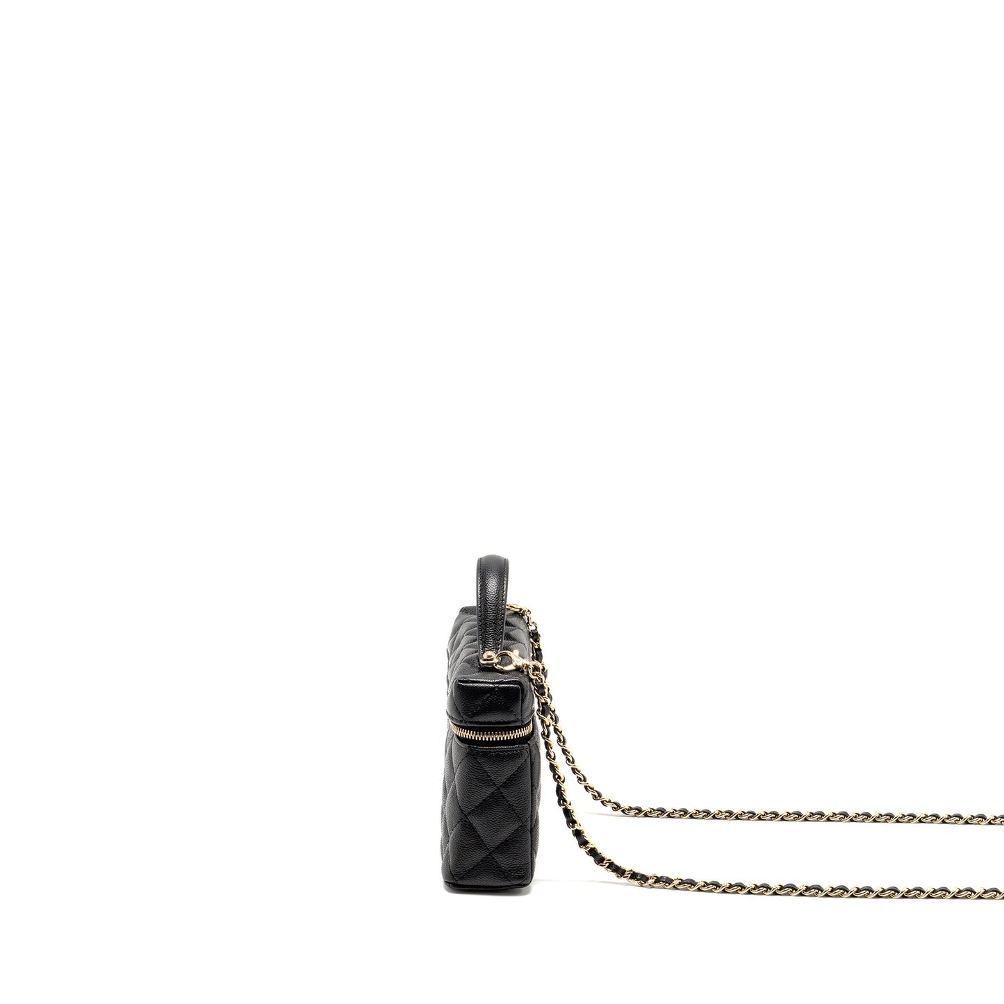 Chanel 25P CC top handle Vanity bag caviar black LGHW (microchip)