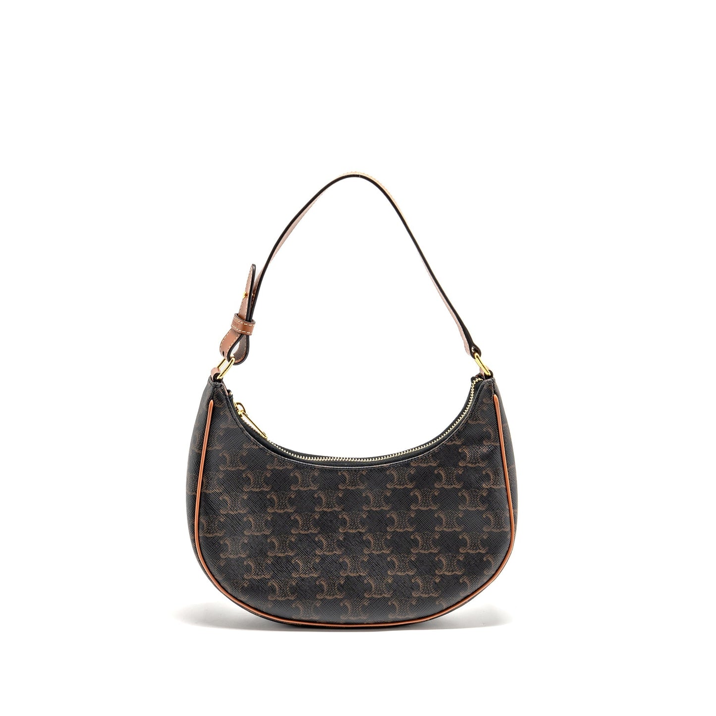 Celine Ava Purse Triomphe Canvas/ Calfskin Tan