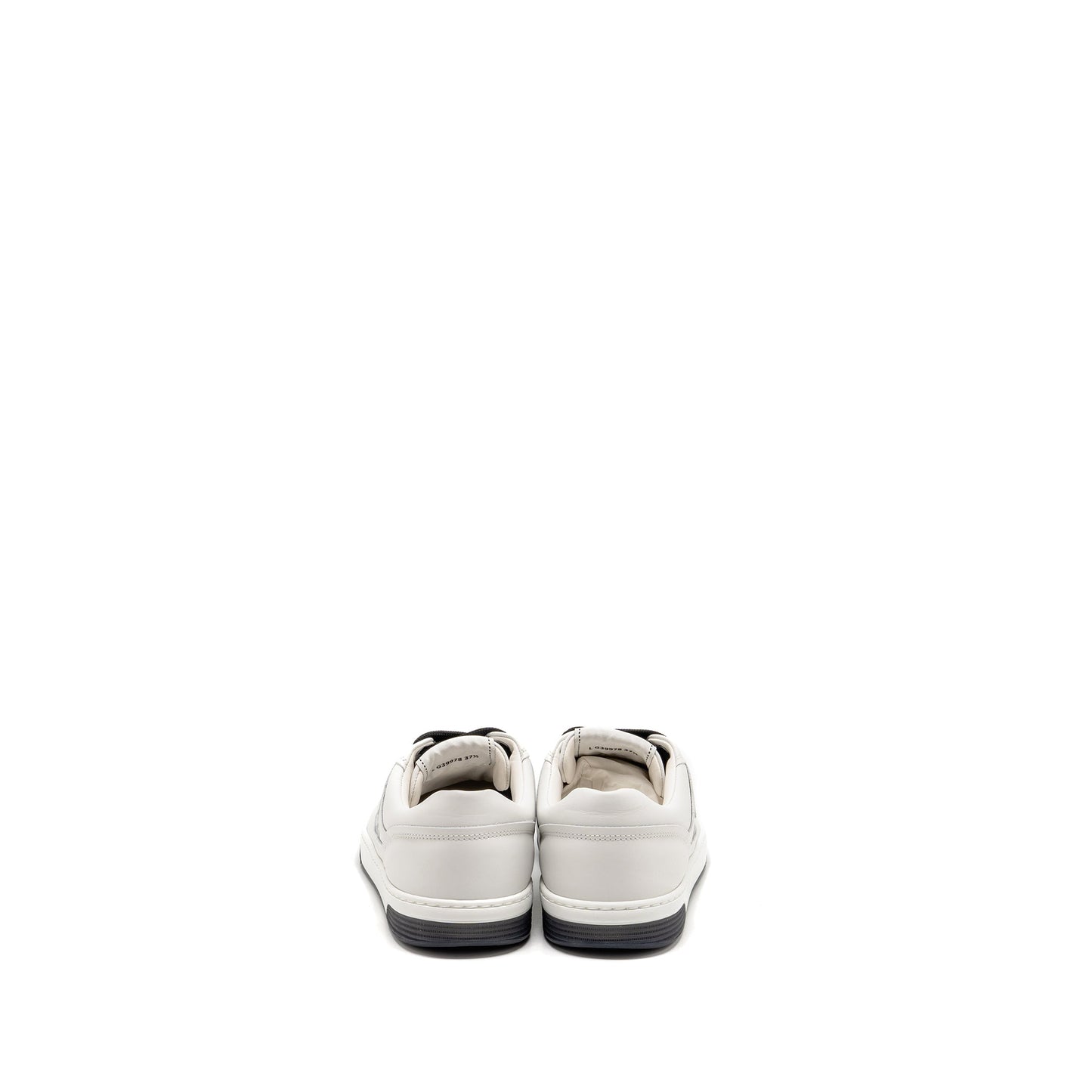 Chanel Size 37.5 CC logo sneakers white / black / grey