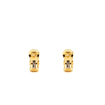 Chanel Coco Crush Earrings Quilted Motif Beige Gold