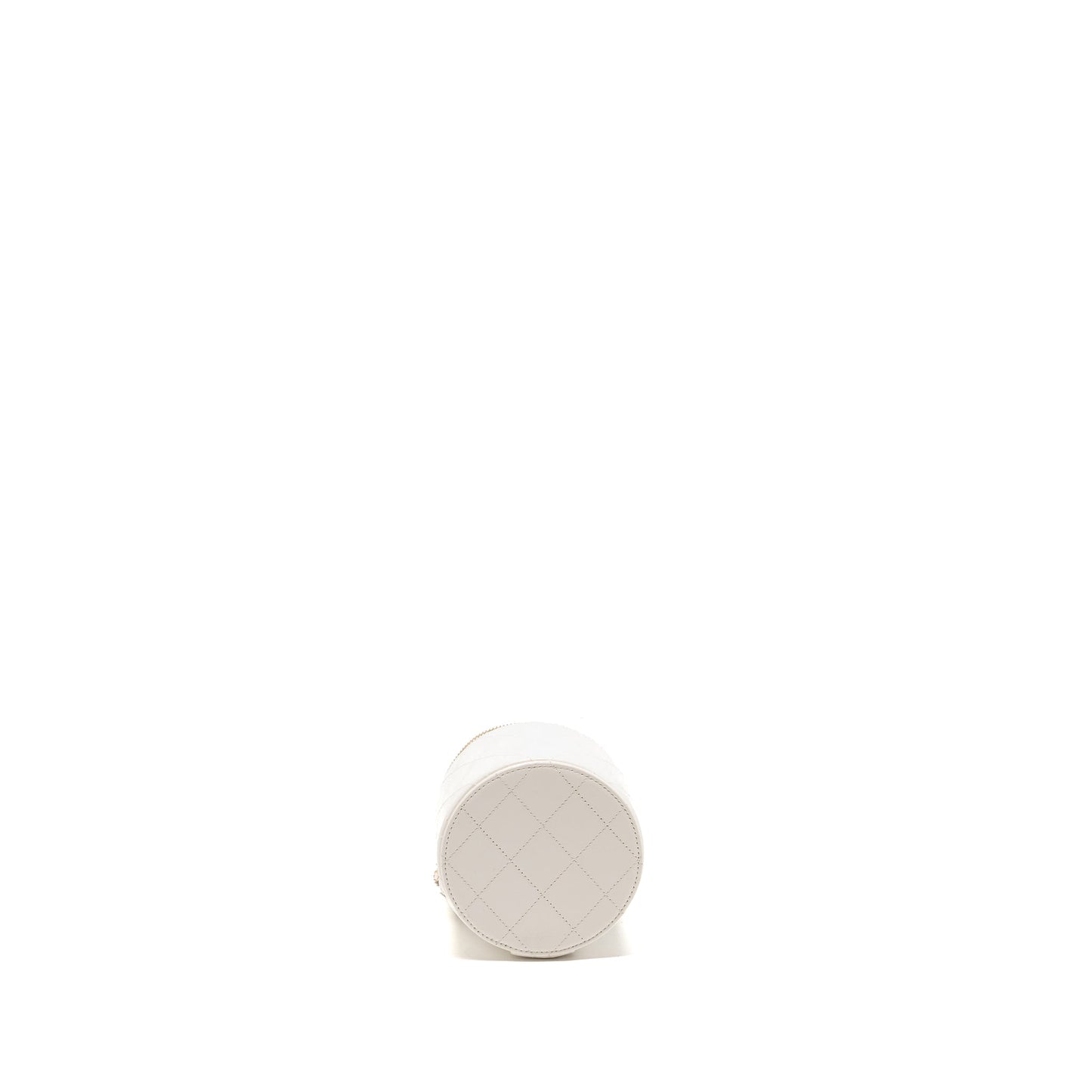 Chanel CC Logo Chains with Charm Vanity Calfskin White LGHW