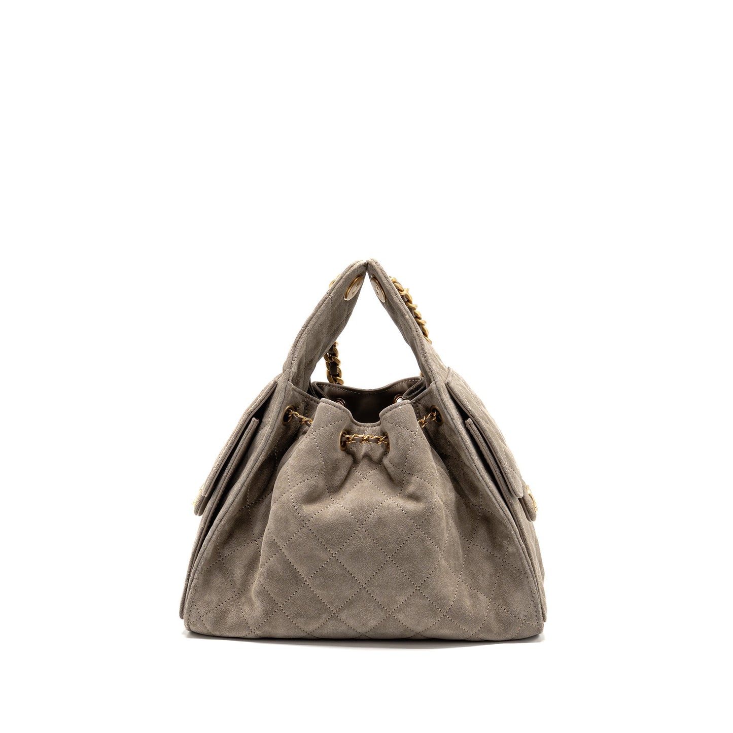 Chanel Small 25 Bag Suede Grey GHW (microchip)