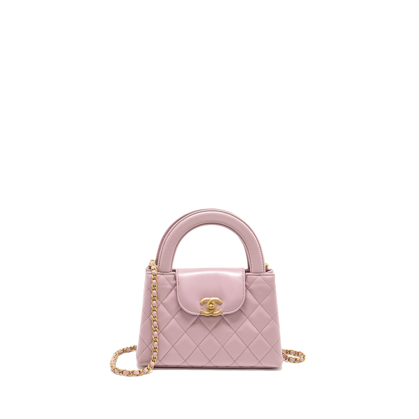 Chanel Mini Kelly Shopping Tote Bag Calfskin 24A Light Pink GHW (Microchip)