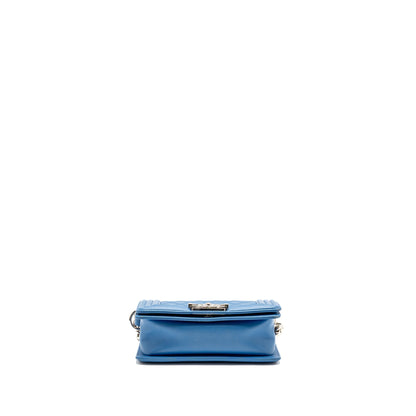 Chanel Small Boy Bag Calfskin Blue SHW