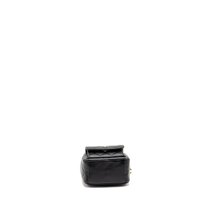 Chanel Mini backpack / crossbody bag caviar black LGHW (microchip)