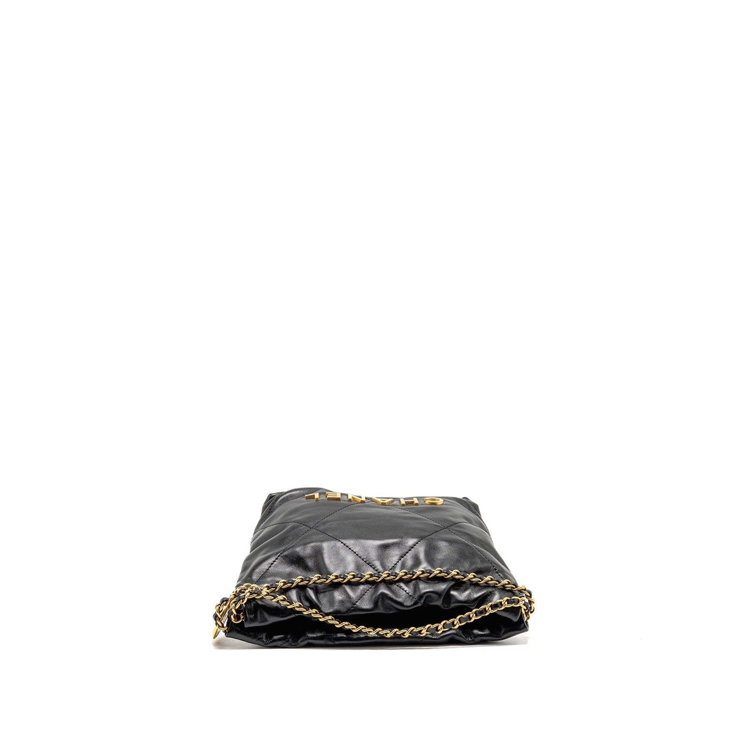 Chanel Mini 22 Bag Shiny Calfskin Black GHW (Microchip)