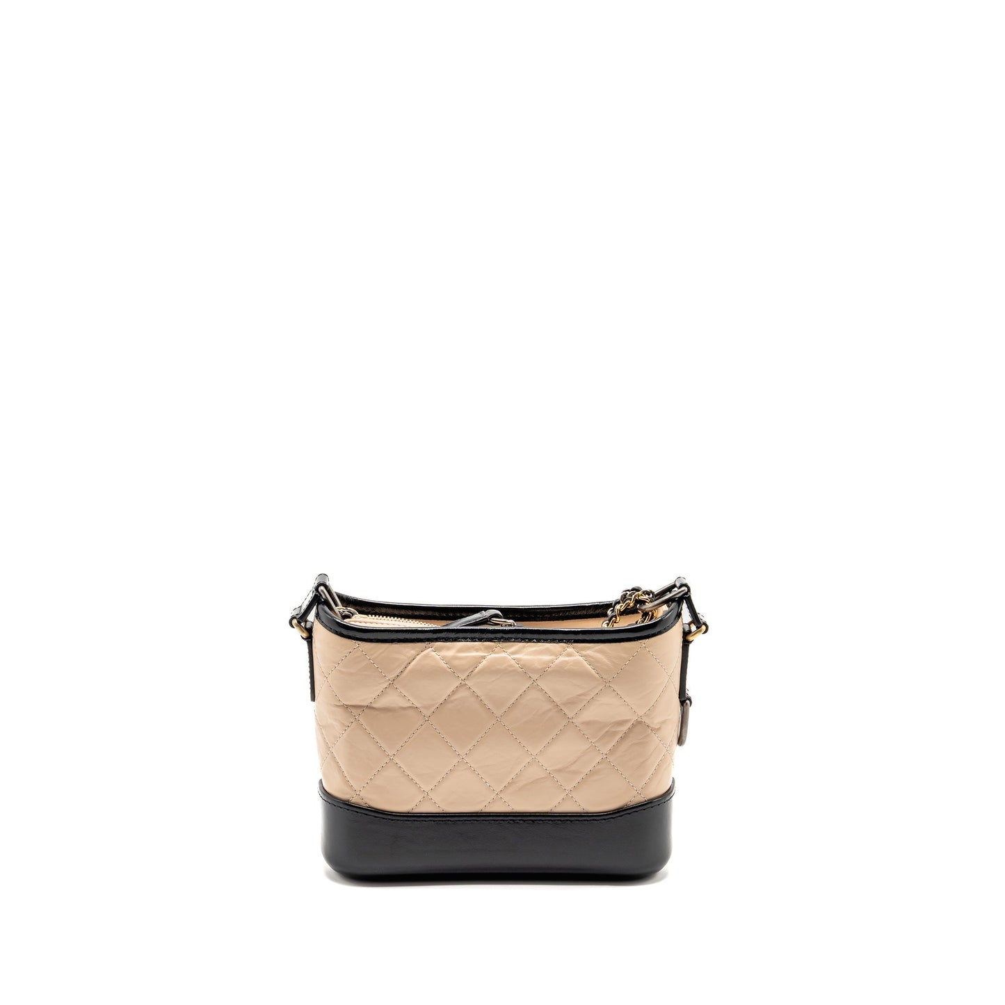 Chanel Small Gabrielle Hobo Bag Aged Calfskin Beige/Black Multicoloured Hardware