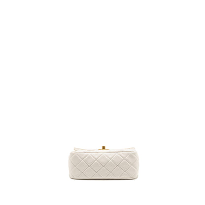 Chanel Pearl Crush Mini Square Lambskin White Brushed GHW (Microchip)