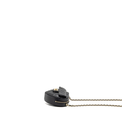 Chanel Small heart bag lambskin black LGHW