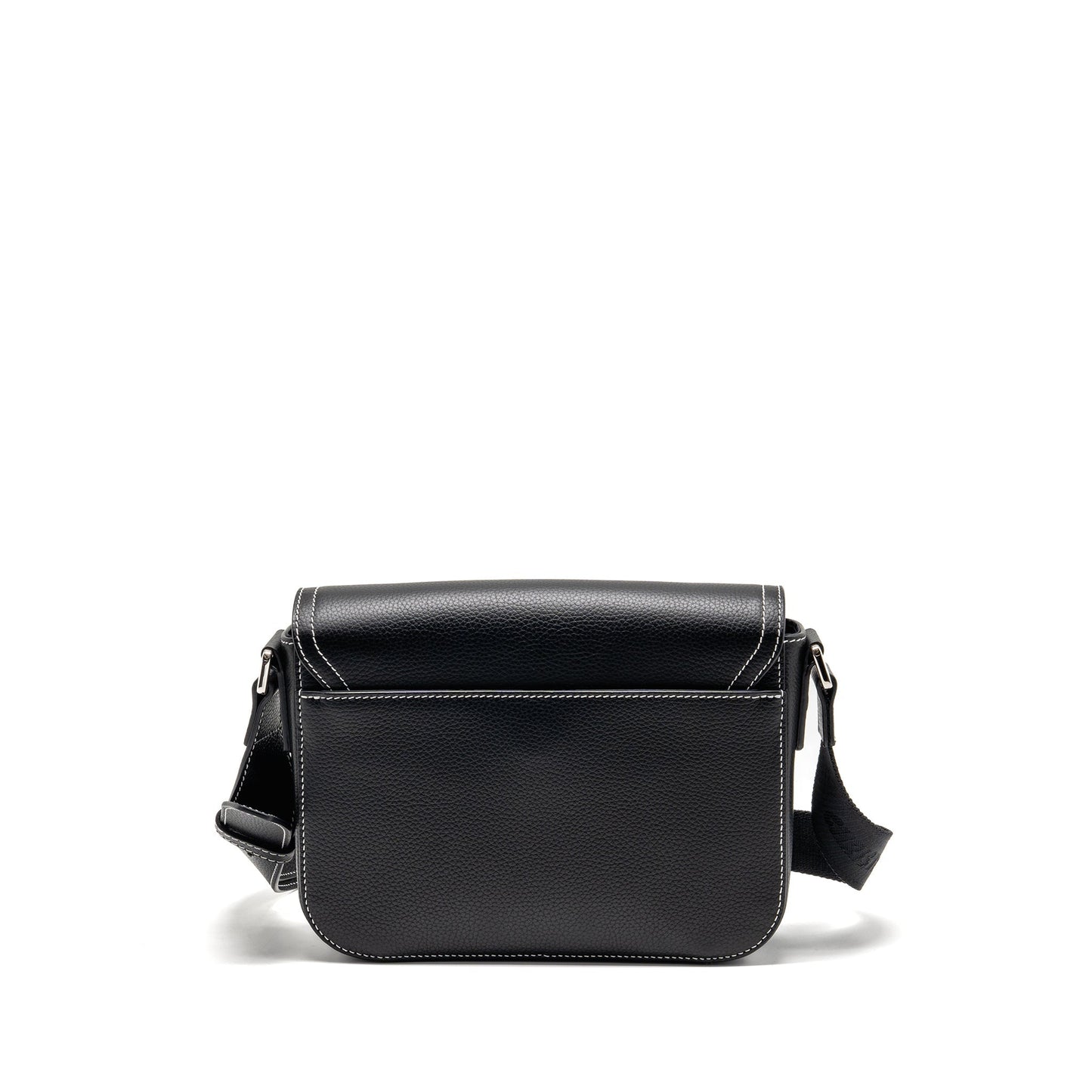 Dior Medium Saddle Flap Messenger Purse Grained Calfskin Black
