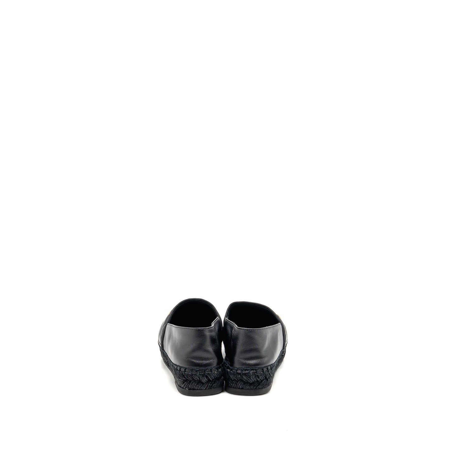 Chanel Size 38 Espadrilles Lambskin/Grosgrain Black GHW