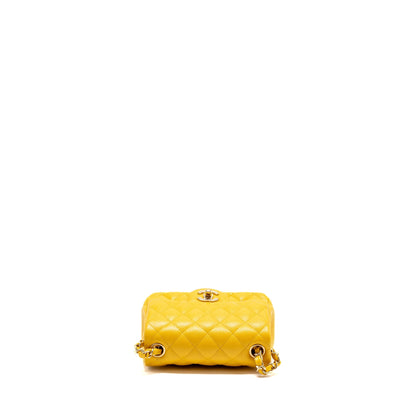 Chanel Classic mini square flap bag caviar yellow LGHW