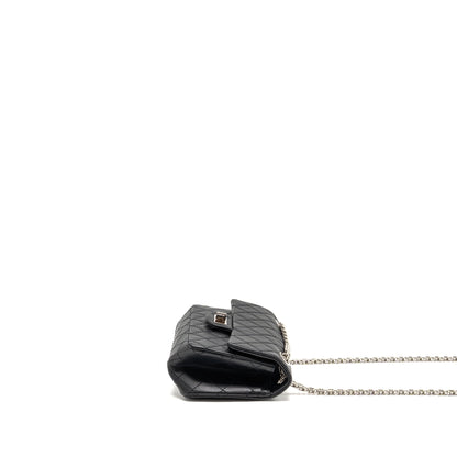 Chanel MINI 2.55 reissue aged calfskin black SHW (Microchip)